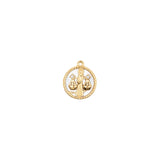 Pendentif médaille signe astro nacre 12mm - Doré