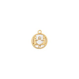 Pendentif médaille signe astro nacre 12mm - Doré