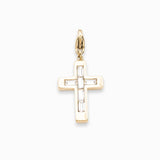 Charms croix strass 25x16mm