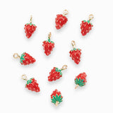 Pendentif petite fraise résine 15x9mm