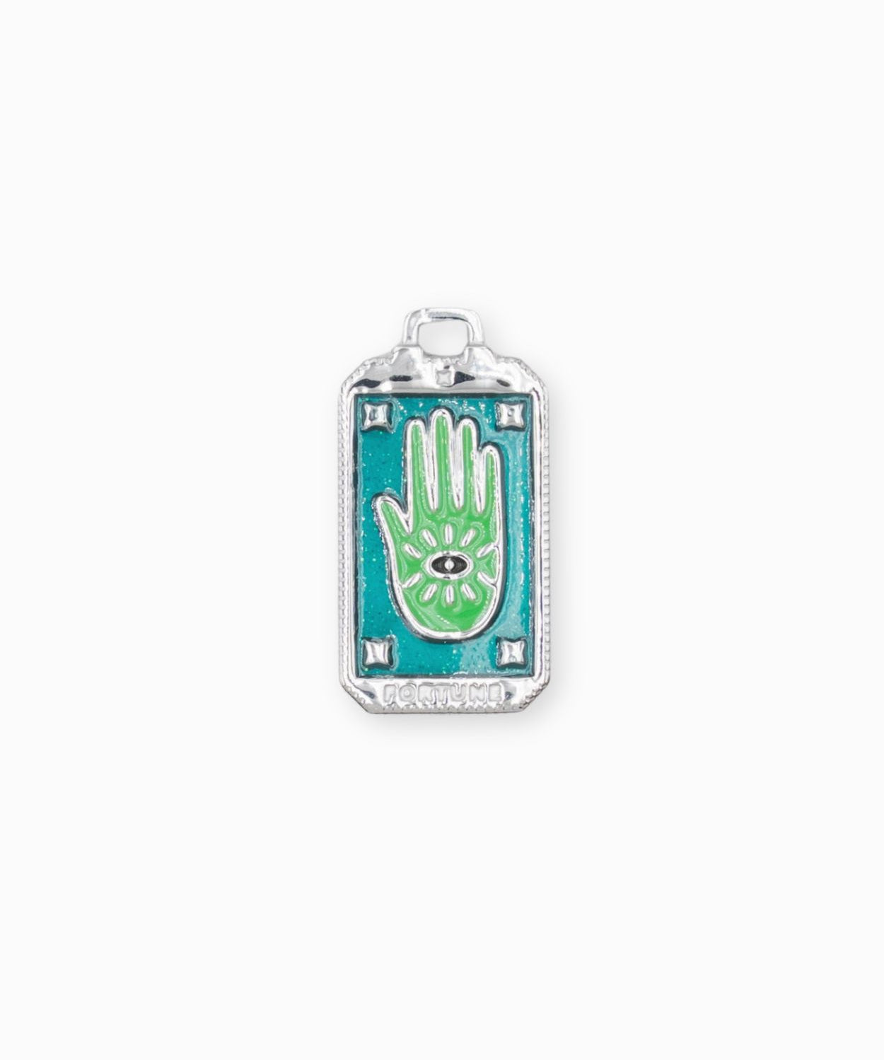 Pendentifs médaille fortune 27x15mm - Rhodié