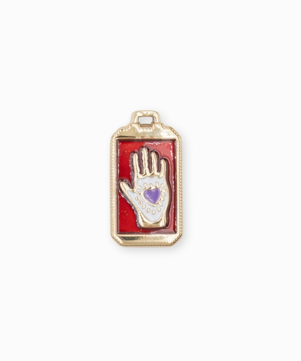 Pendentif rectangle fortune coeur 24x14.5mm - Doré