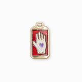 Pendentif rectangle fortune coeur 24x14.5mm - Doré