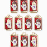 Pendentif rectangle fortune coeur 24x14.5mm - Doré