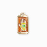 Pendentif rectangle fortune coeur 24x14.5mm - Doré