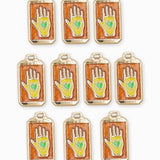 Pendentif rectangle fortune coeur 24x14.5mm - Doré
