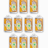 Pendentif rectangle fortune coeur 24x14.5mm - Rhodié