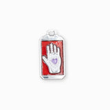 Pendentif rectangle fortune coeur 24x14.5mm - Rhodié