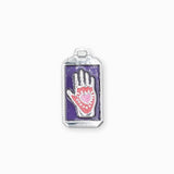 Pendentif rectangle fortune coeur 24x14.5mm - Rhodié