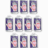 Pendentif rectangle fortune coeur 24x14.5mm - Rhodié
