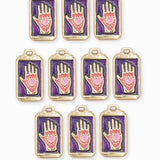 Pendentif rectangle fortune coeur 24x14.5mm - Doré