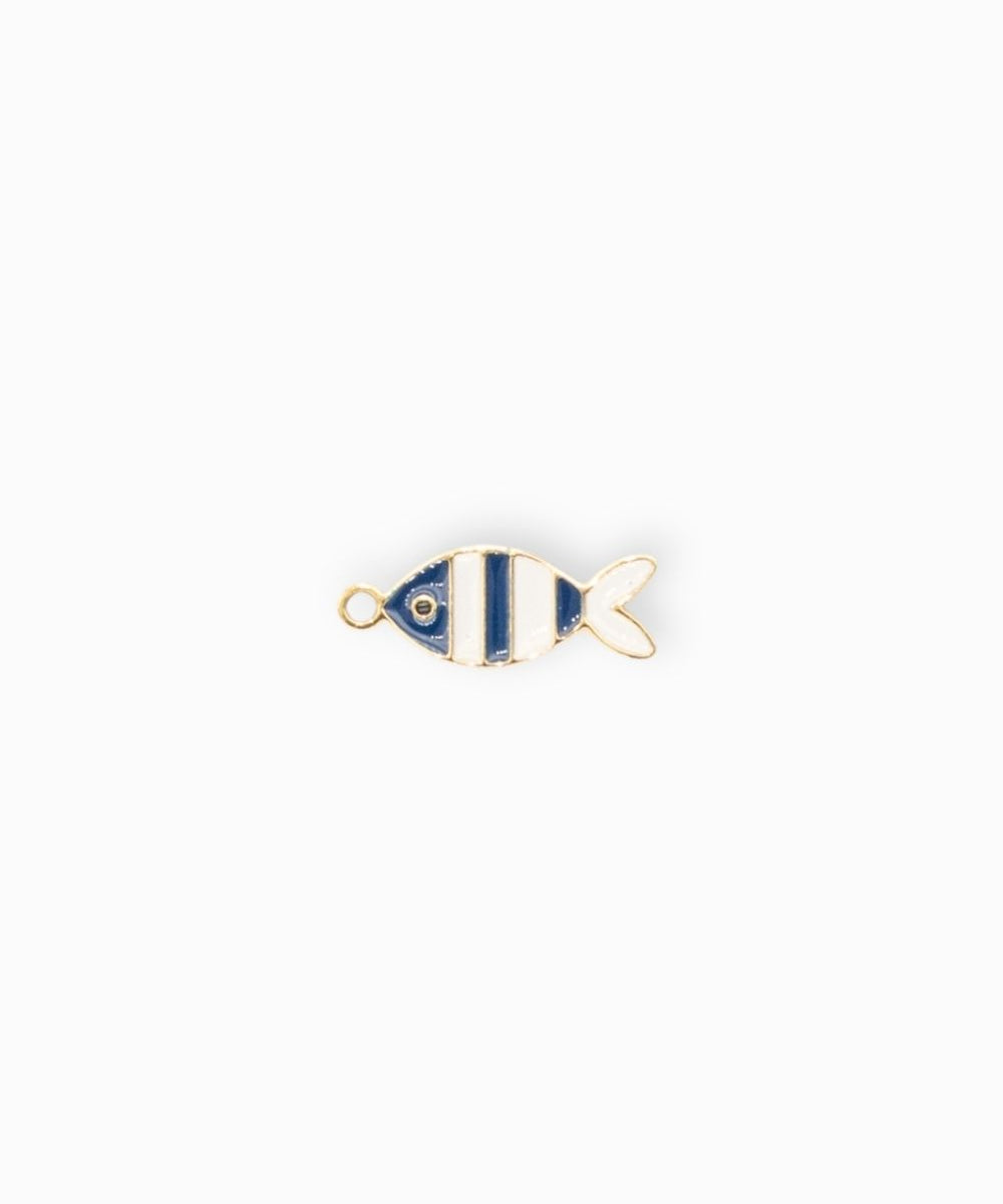 Pendentif poisson rayé 12x5.5mm