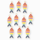 Pendentif poisson rayé 12x5.5mm