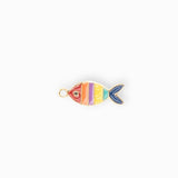 Pendentif poisson rayé 12x5.5mm