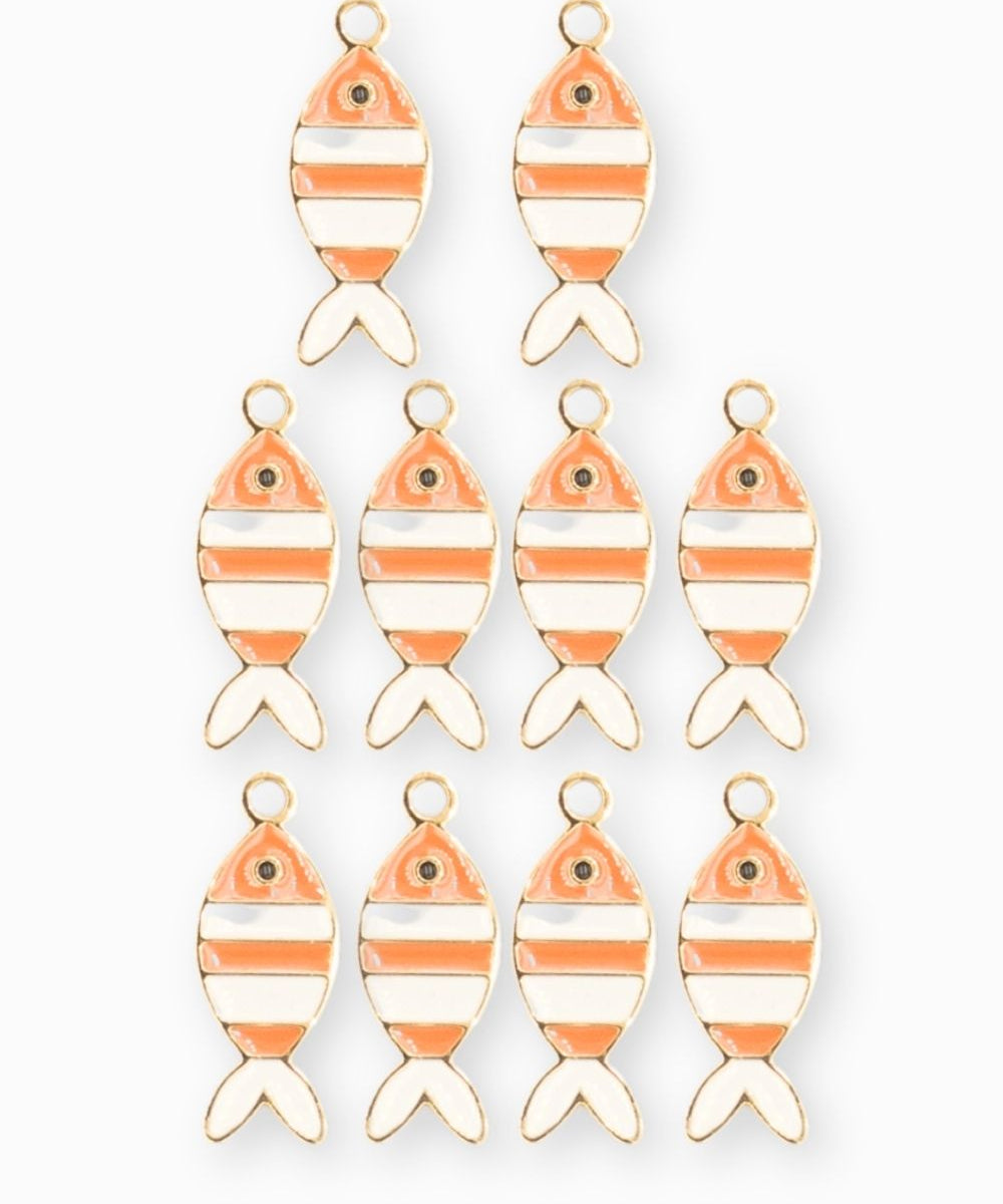 Pendentif poisson rayé 12x5.5mm