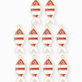 Pendentif poisson rayé 12x5.5mm