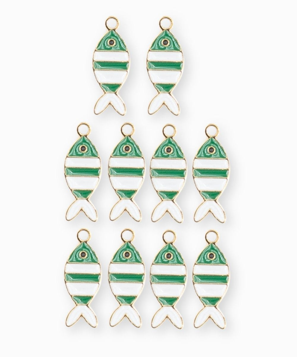 Pendentif poisson rayé 12x5.5mm