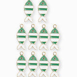Pendentif poisson rayé 12x5.5mm