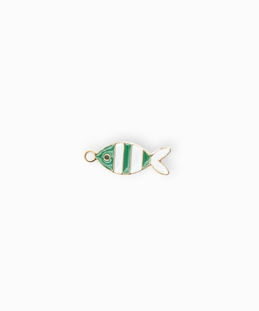 Pendentif poisson rayé 12x5.5mm