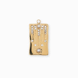 Pendentif médaille strass 24x15mm