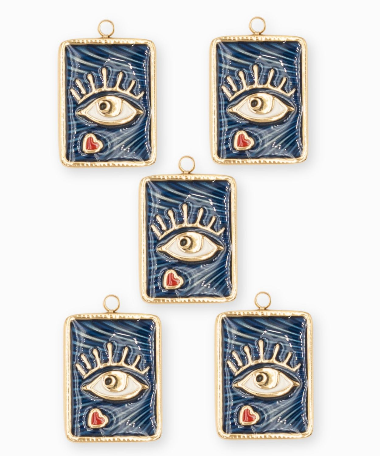 Pendentif médaille oeil coeur 17.5x13.5mm