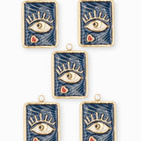 Pendentif médaille oeil coeur 17.5x13.5mm