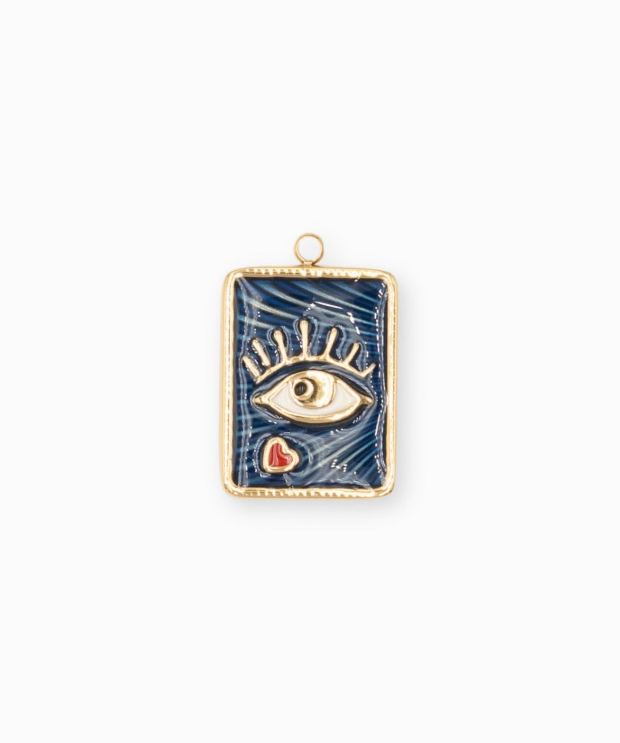 Pendentif médaille oeil coeur 17.5x13.5mm