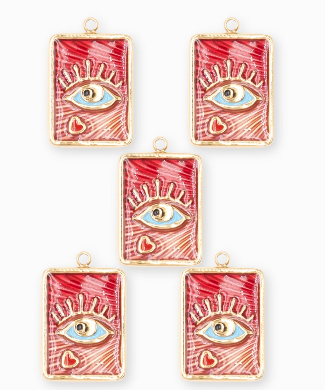 Pendentif médaille oeil coeur 17.5x13.5mm