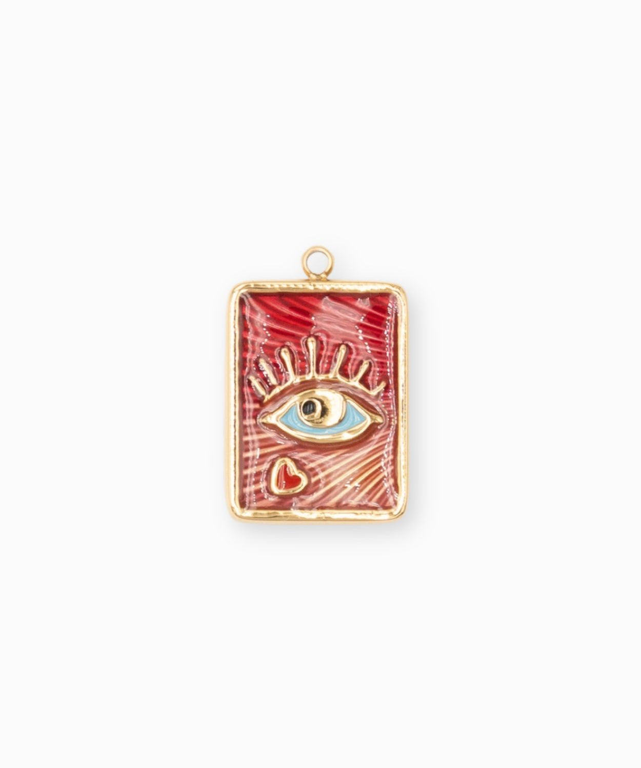Pendentif médaille oeil coeur 17.5x13.5mm