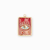 Pendentif médaille oeil coeur 17.5x13.5mm