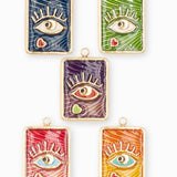 Pendentif médaille oeil coeur 17.5x13.5mm - Lot mélangé