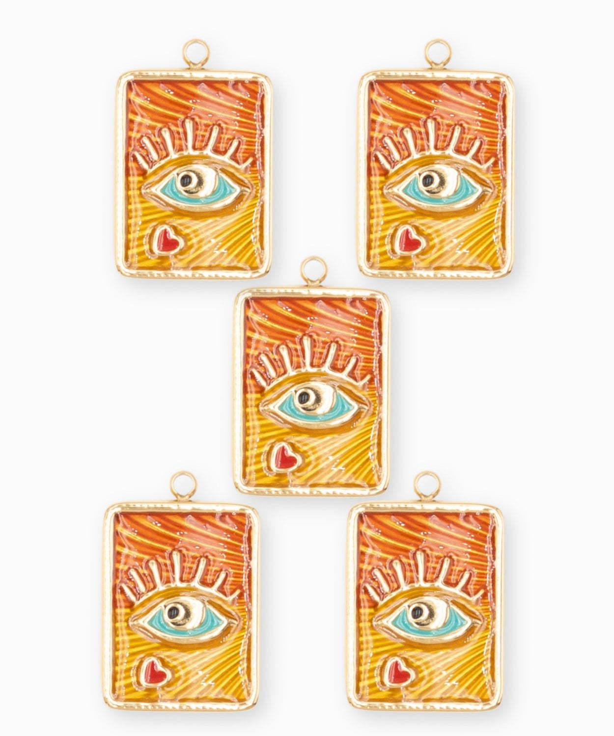Pendentif médaille oeil coeur 17.5x13.5mm