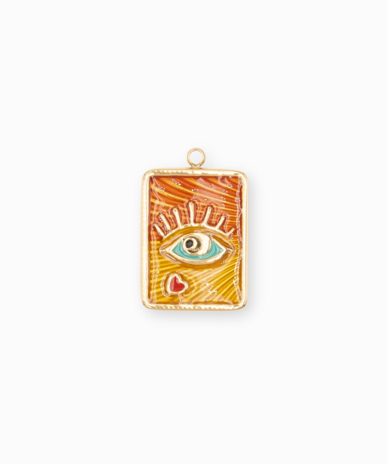 Pendentif médaille oeil coeur 17.5x13.5mm