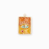Pendentif médaille oeil coeur 17.5x13.5mm