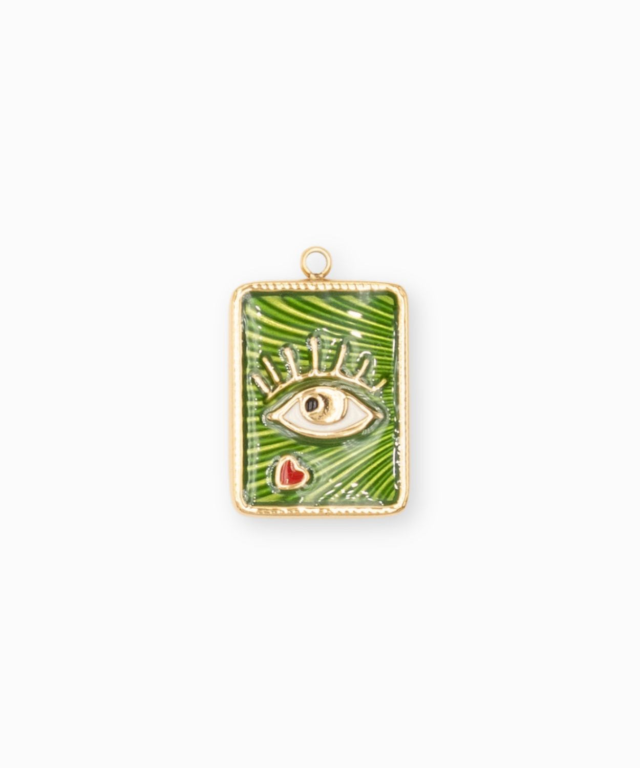 Pendentif médaille oeil coeur 17.5x13.5mm