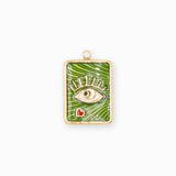Pendentif médaille oeil coeur 17.5x13.5mm
