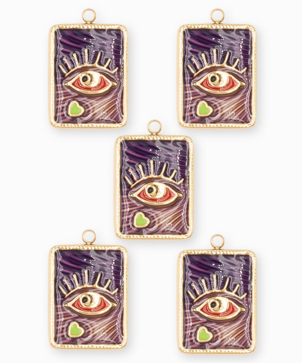 Pendentif médaille oeil coeur 17.5x13.5mm
