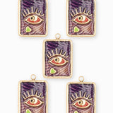 Pendentif médaille oeil coeur 17.5x13.5mm