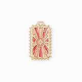 Pendentif médaille rayon étoile 28x18mm
