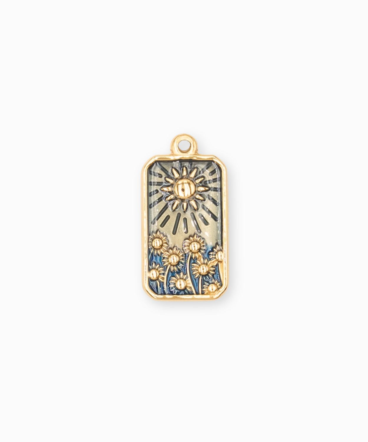 Pendentif médaille pissenlit 22.5x13.5mm