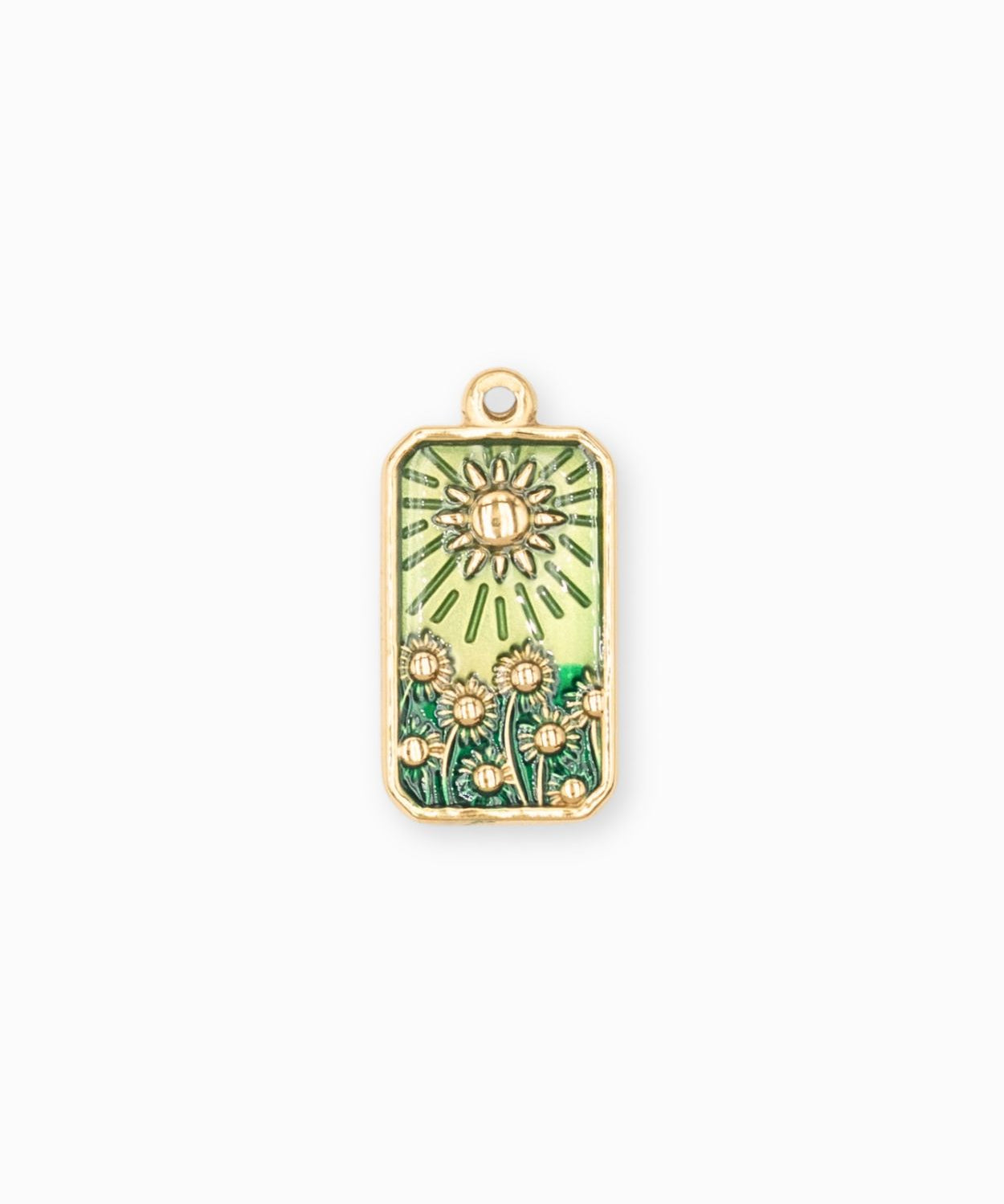Pendentif médaille pissenlit 22.5x13.5mm