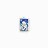 Pendentif médaille myosotis 17x13mm - Argenté