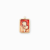 Pendentif médaille myosotis 17x13mm - Doré
