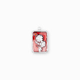 Pendentif médaille myosotis 17x13mm - Argenté