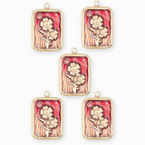 Pendentif médaille myosotis 17x13mm - Doré