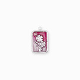 Pendentif médaille myosotis 17x13mm - Argenté