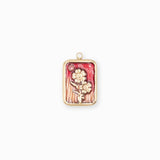 Pendentif médaille myosotis 17x13mm - Doré
