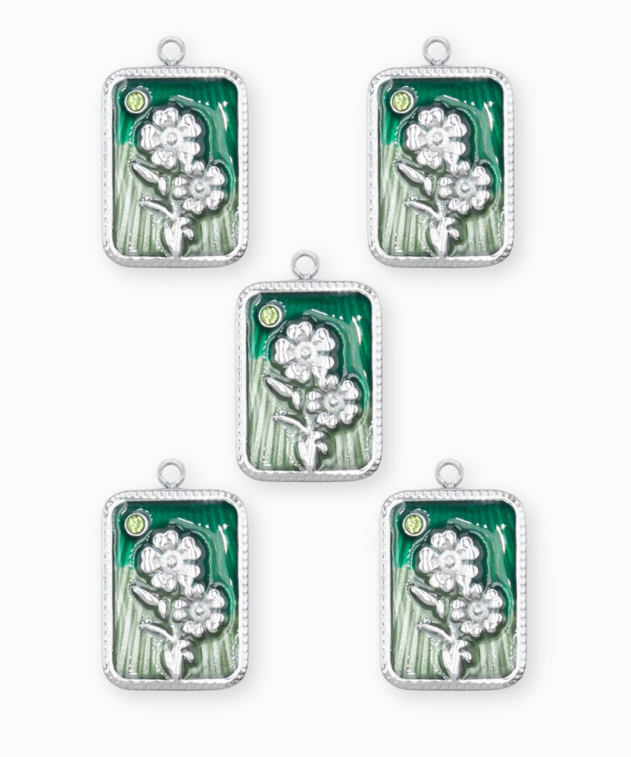 Pendentif médaille myosotis 17x13mm - Argenté
