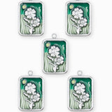 Pendentif médaille myosotis 17x13mm - Argenté
