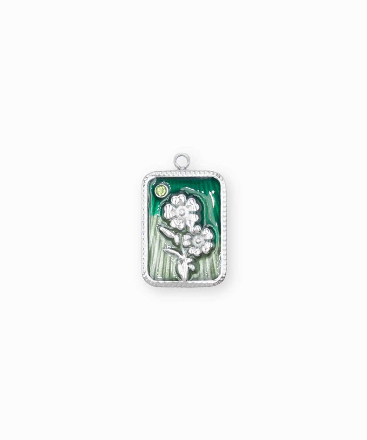 Pendentif médaille myosotis 17x13mm - Argenté